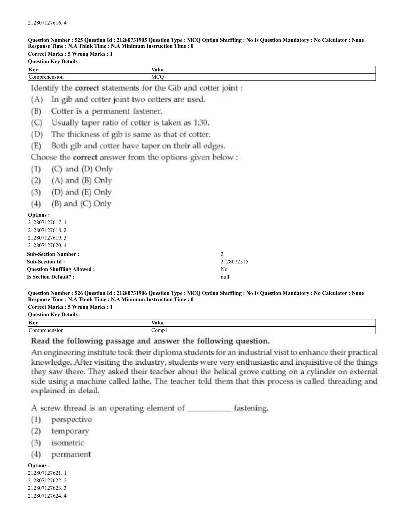 CUET 2023 English Bengali Shift 3 Question Papers - Page 263