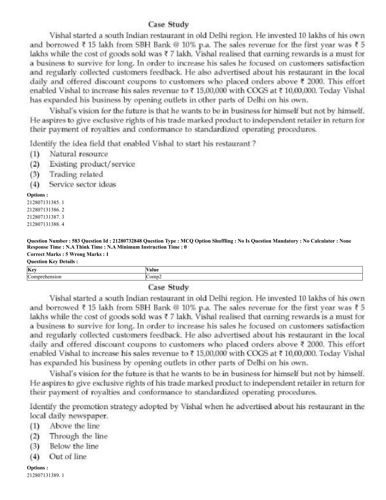 CUET 2023 English Bengali Shift 3 Question Papers - Page 292