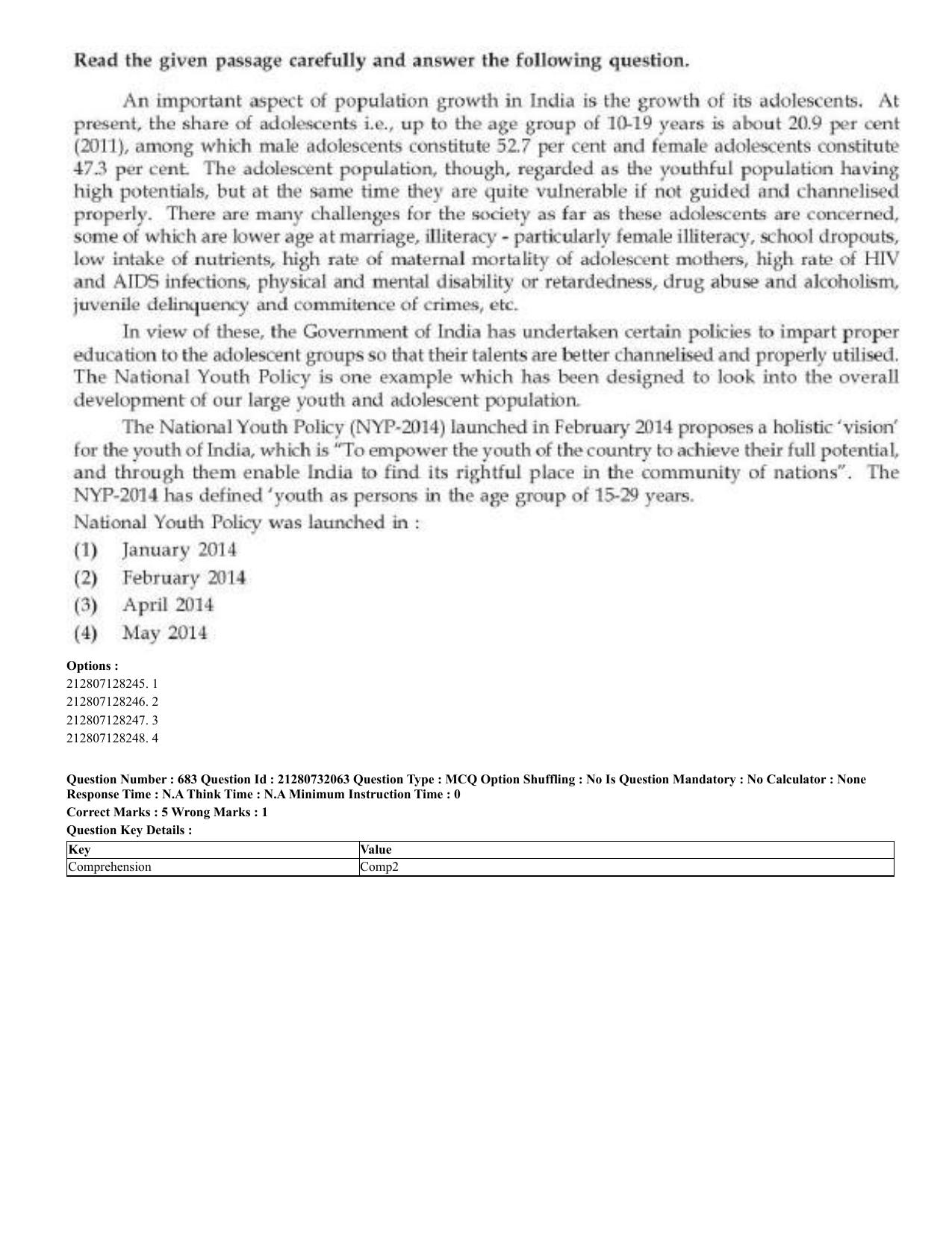 CUET 2023 English Bengali Shift 3 Question Papers - Page 344