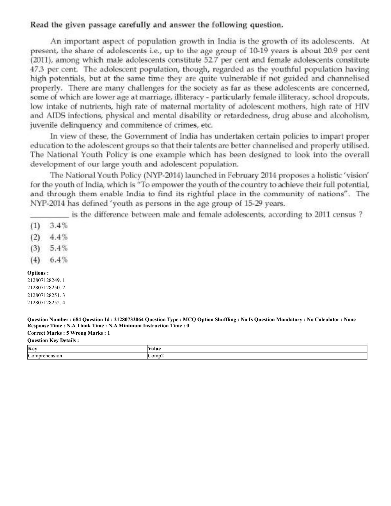 CUET 2023 English Bengali Shift 3 Question Papers - Page 345