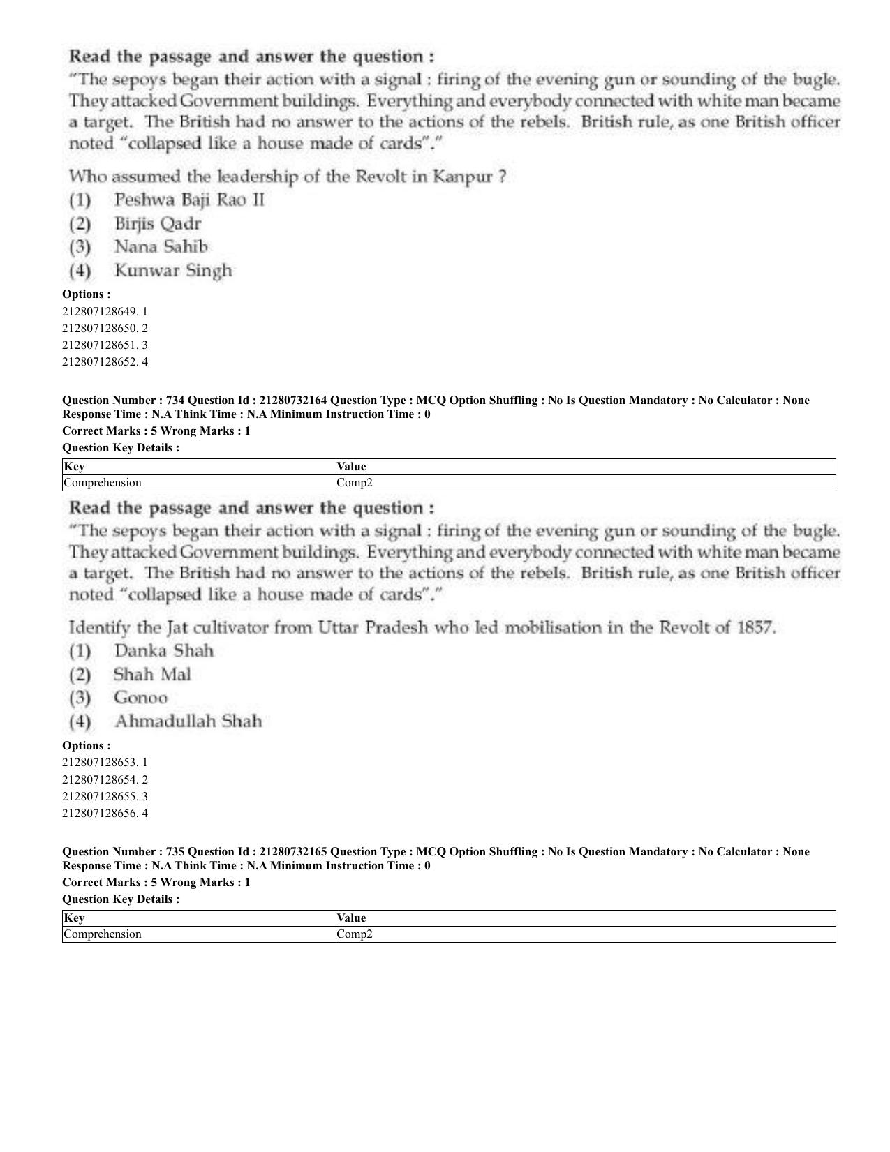 CUET 2023 English Bengali Shift 3 Question Papers - Page 367
