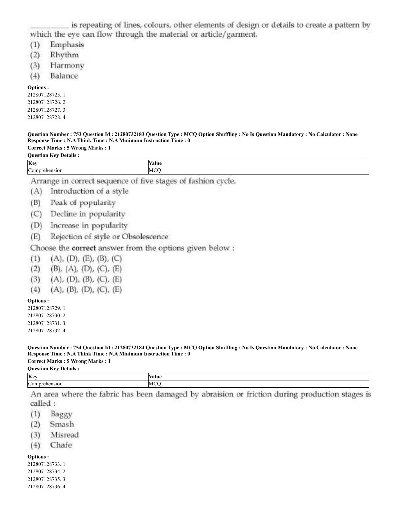 CUET 2023 English Bengali Shift 3 Question Papers - Page 375