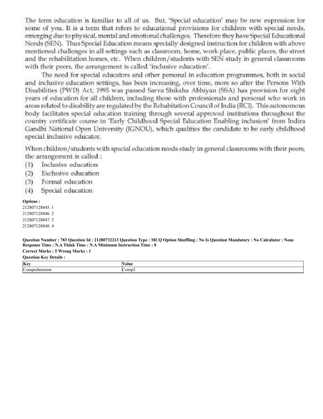 CUET 2023 English Bengali Shift 3 Question Papers - Page 390