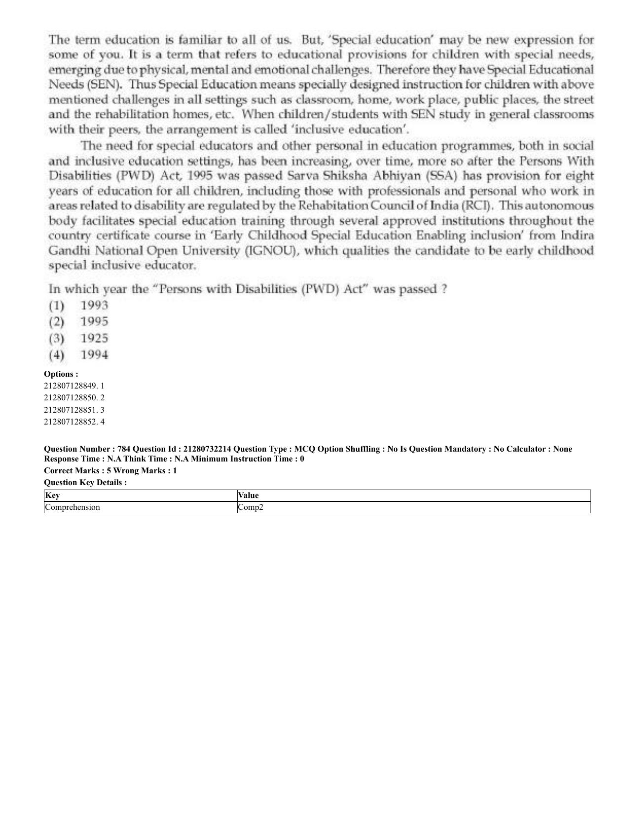 CUET 2023 English Bengali Shift 3 Question Papers - Page 391