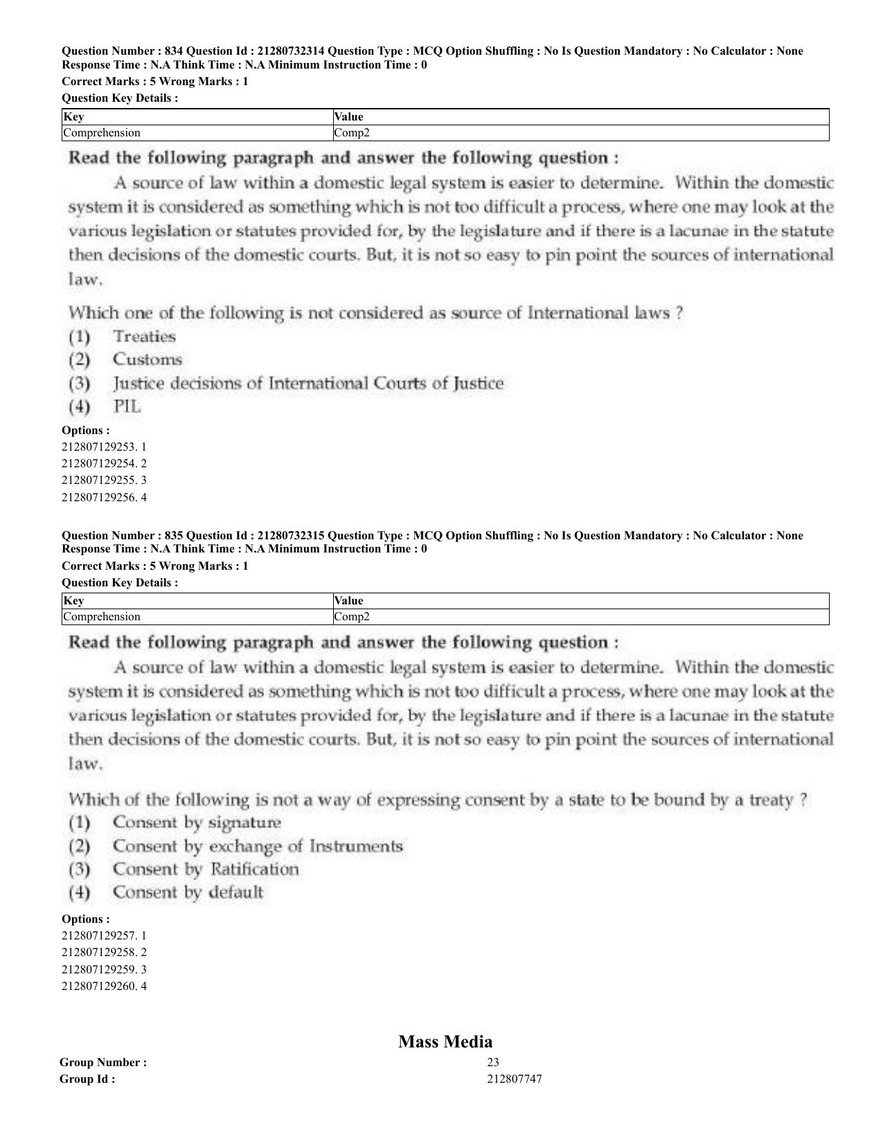 CUET 2023 English Bengali Shift 3 Question Papers - Page 414