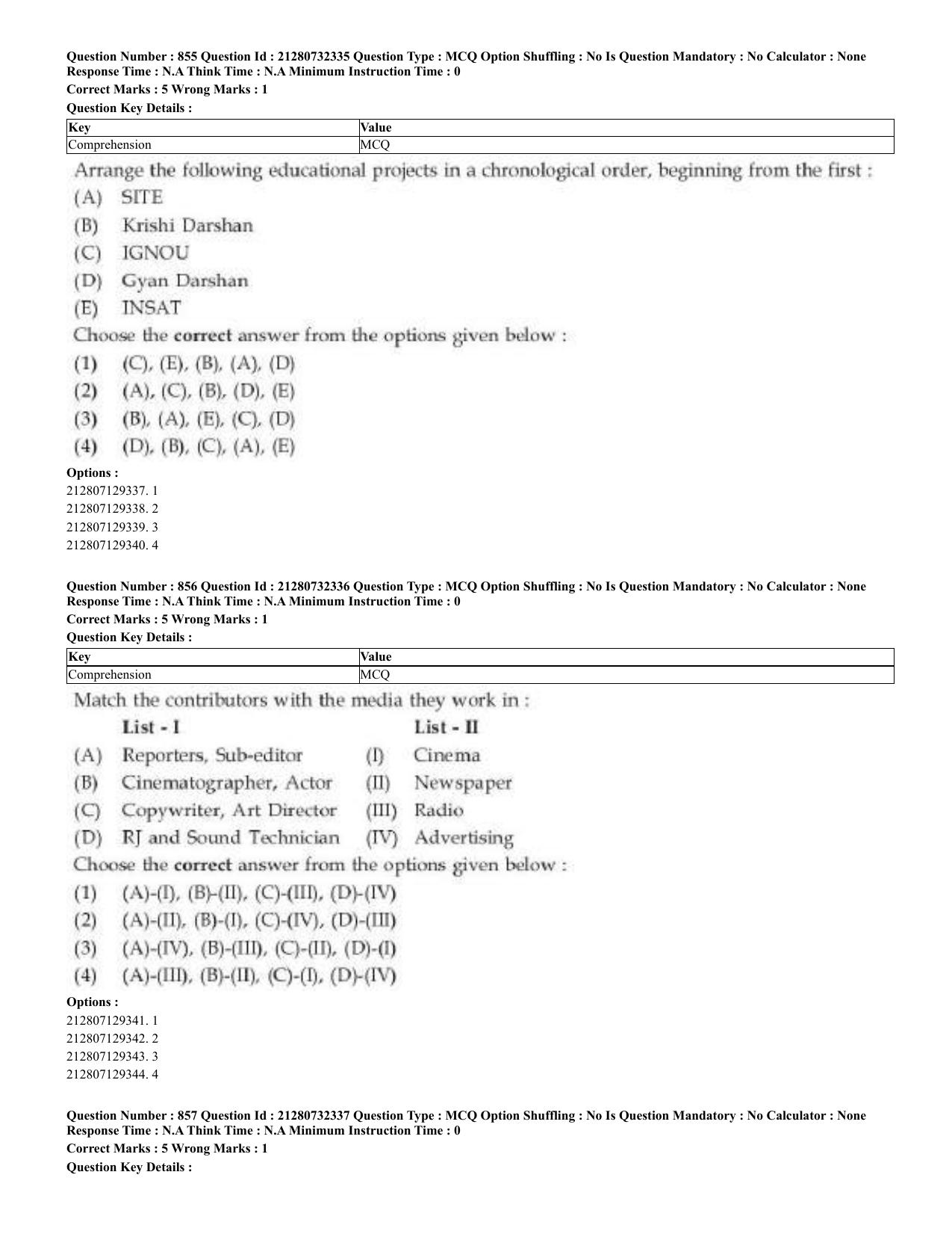 CUET 2023 English Bengali Shift 3 Question Papers - Page 422