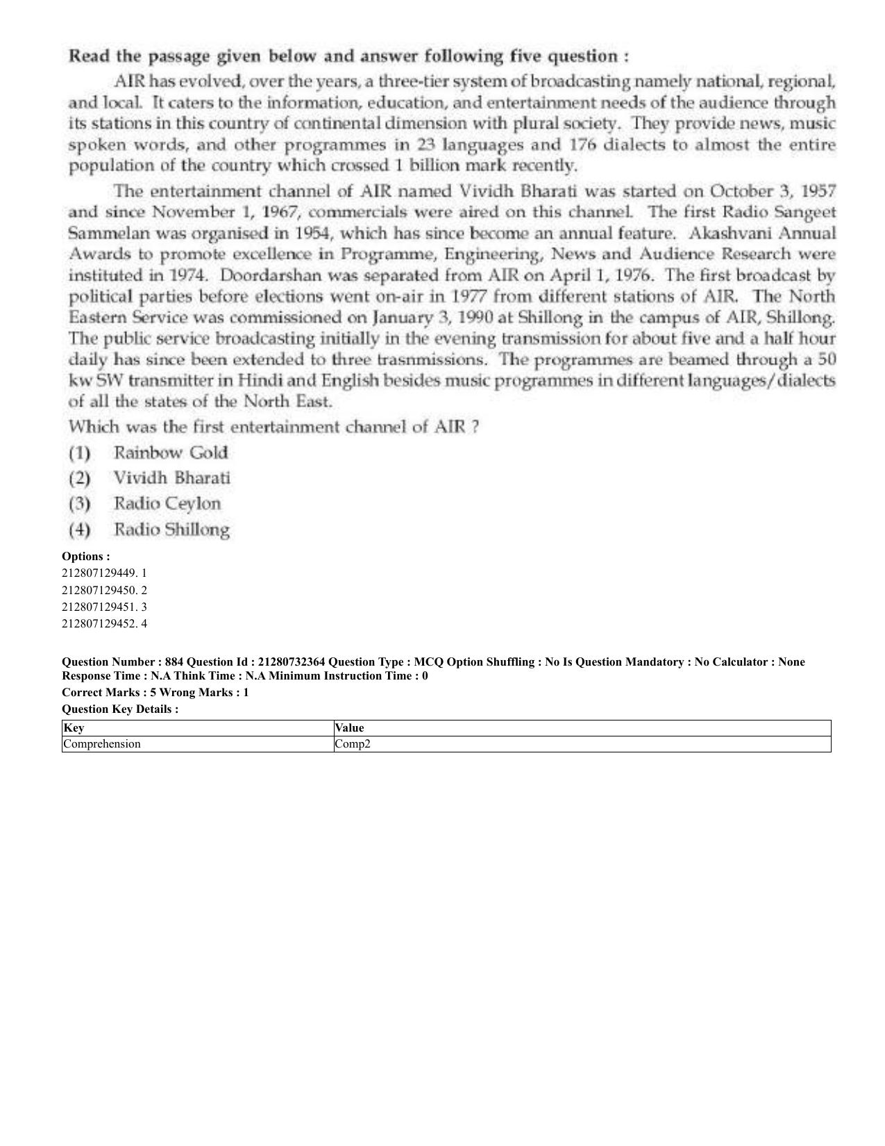 CUET 2023 English Bengali Shift 3 Question Papers - Page 438