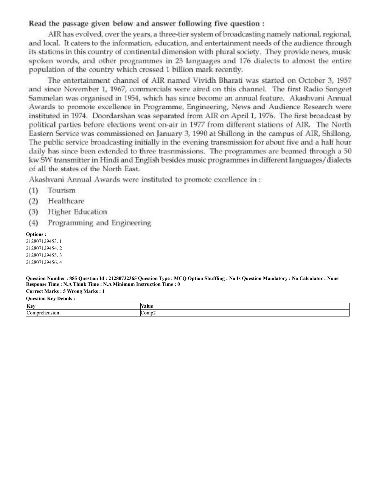 CUET 2023 English Bengali Shift 3 Question Papers - Page 439