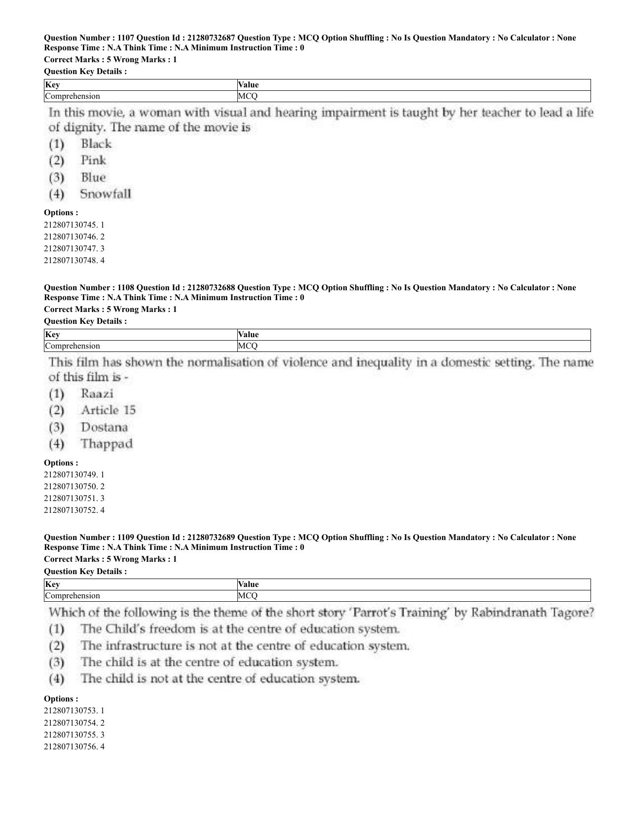CUET 2023 English Bengali Shift 3 Question Papers - Page 541