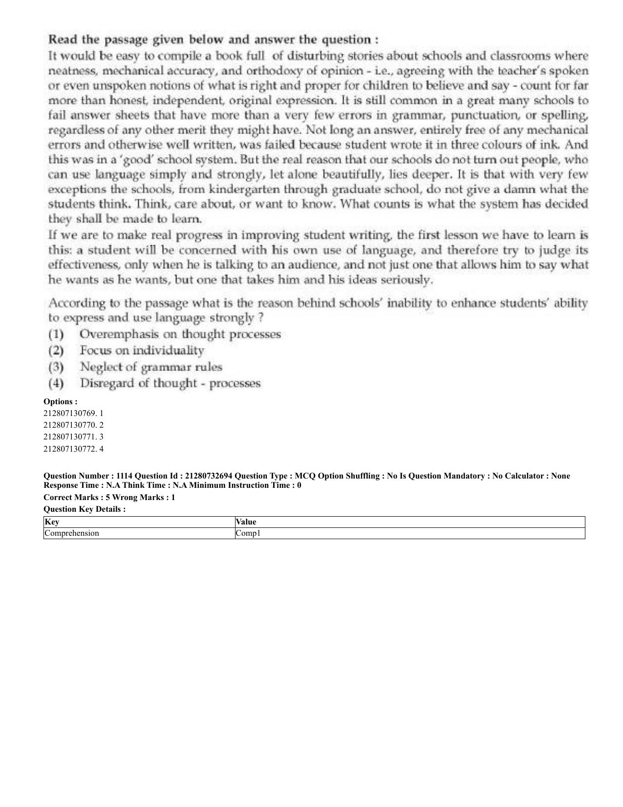 CUET 2023 English Bengali Shift 3 Question Papers - Page 544