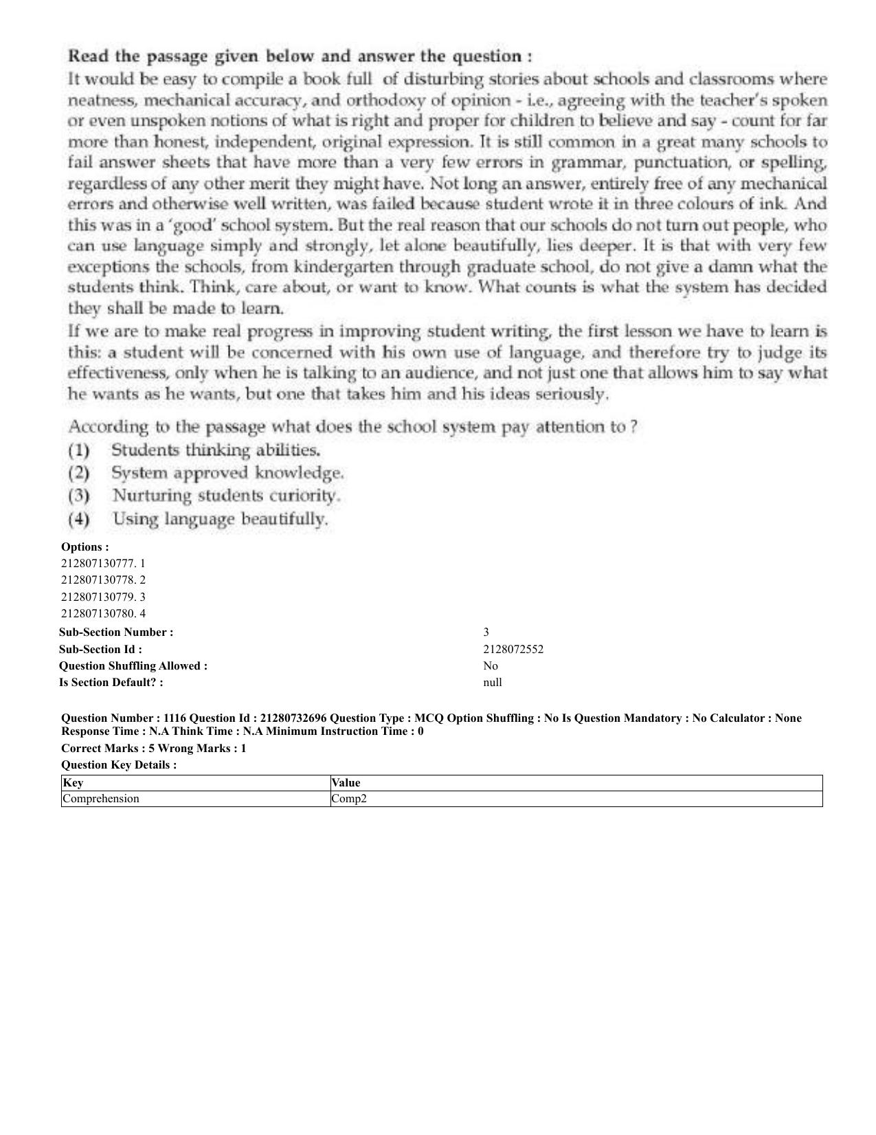 CUET 2023 English Bengali Shift 3 Question Papers - Page 546