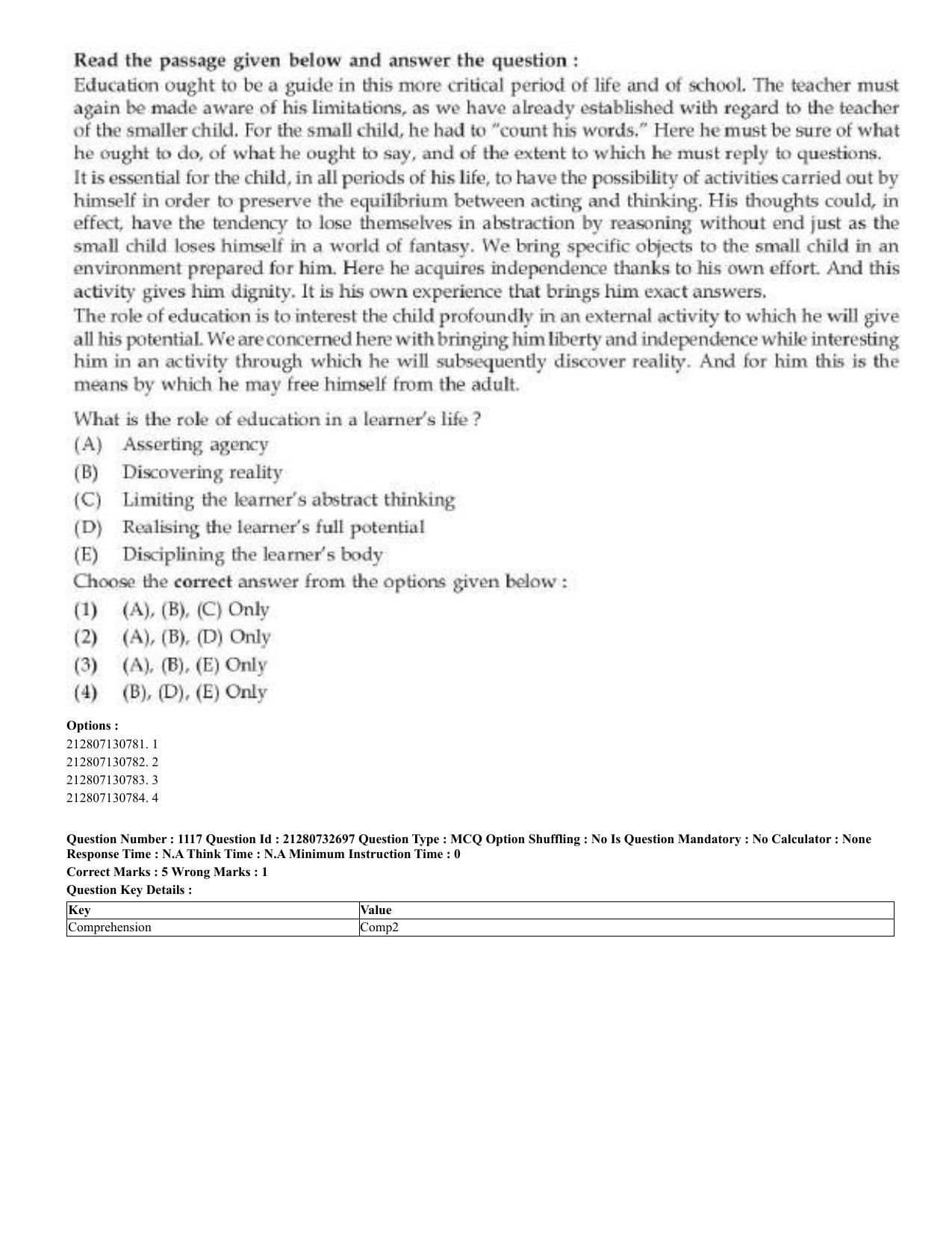 CUET 2023 English Bengali Shift 3 Question Papers - Page 547