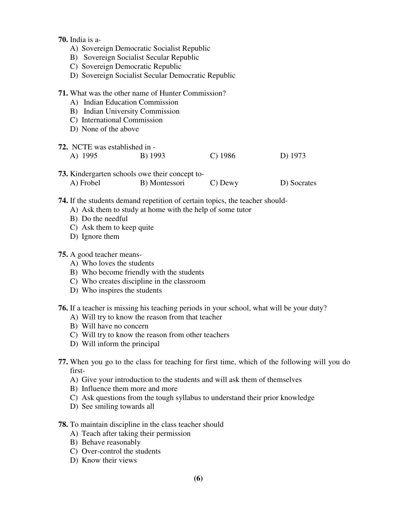 Chandigarh B.Ed 2018 Question Paper - Set C - Page 6