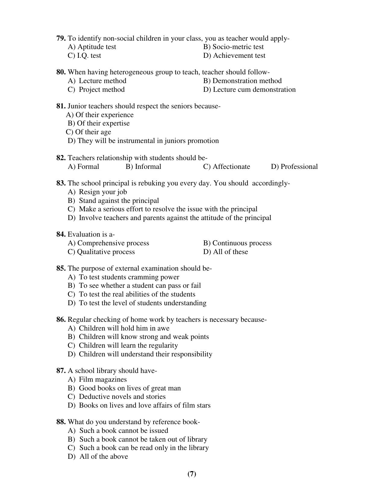 Chandigarh B.Ed 2018 Question Paper - Set C - Page 7