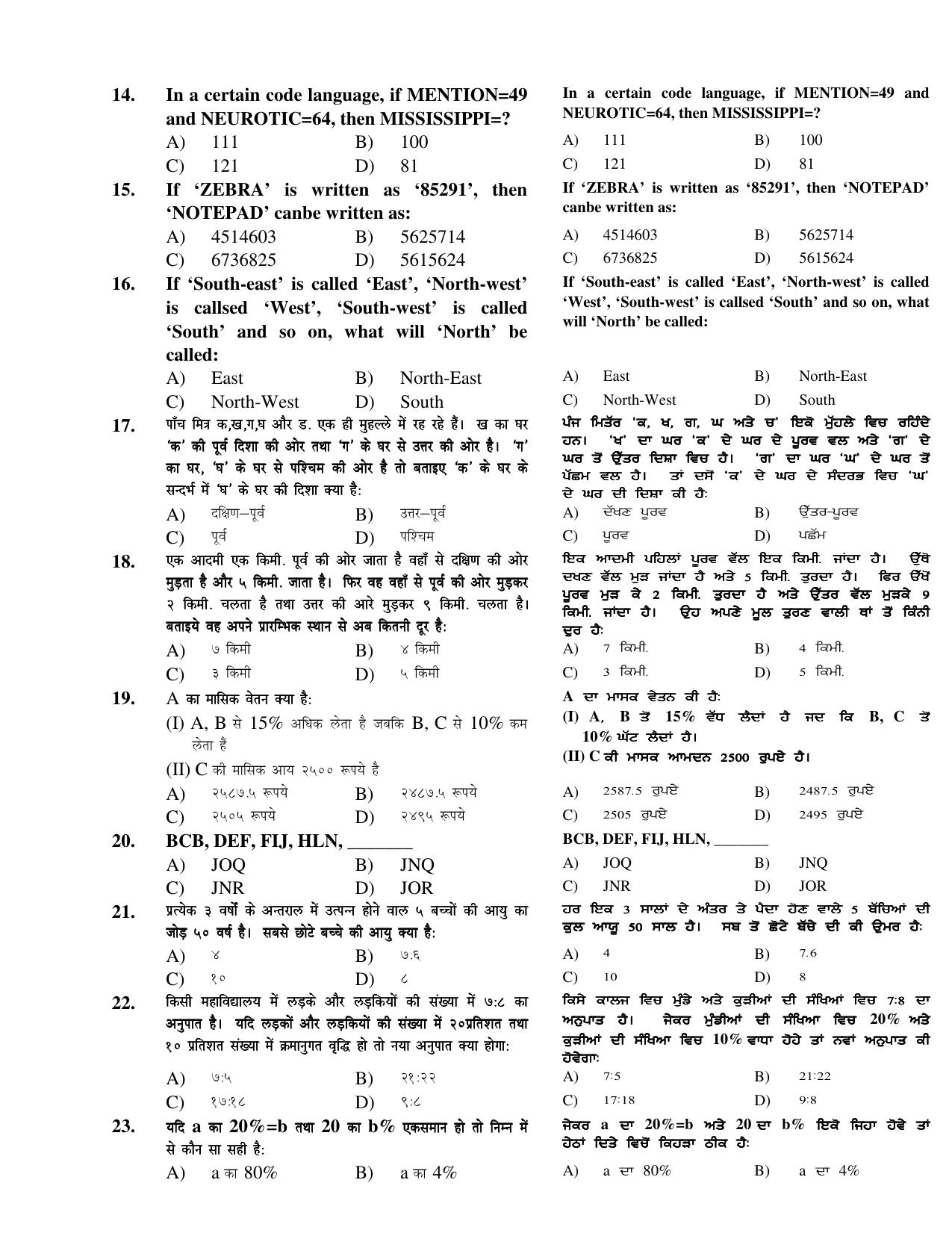 Chandigarh B.Ed 2018 Question Paper - Set C - Page 17