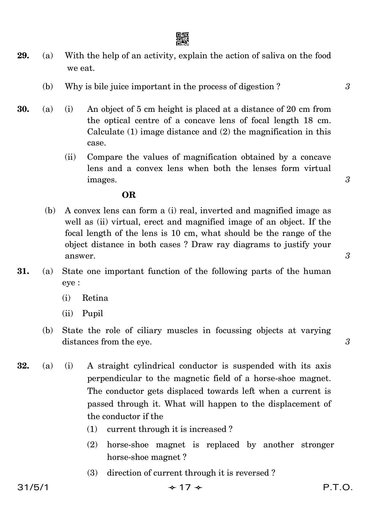 CBSE Class 10 31-5-1 Science 2023 Question Paper - Page 17