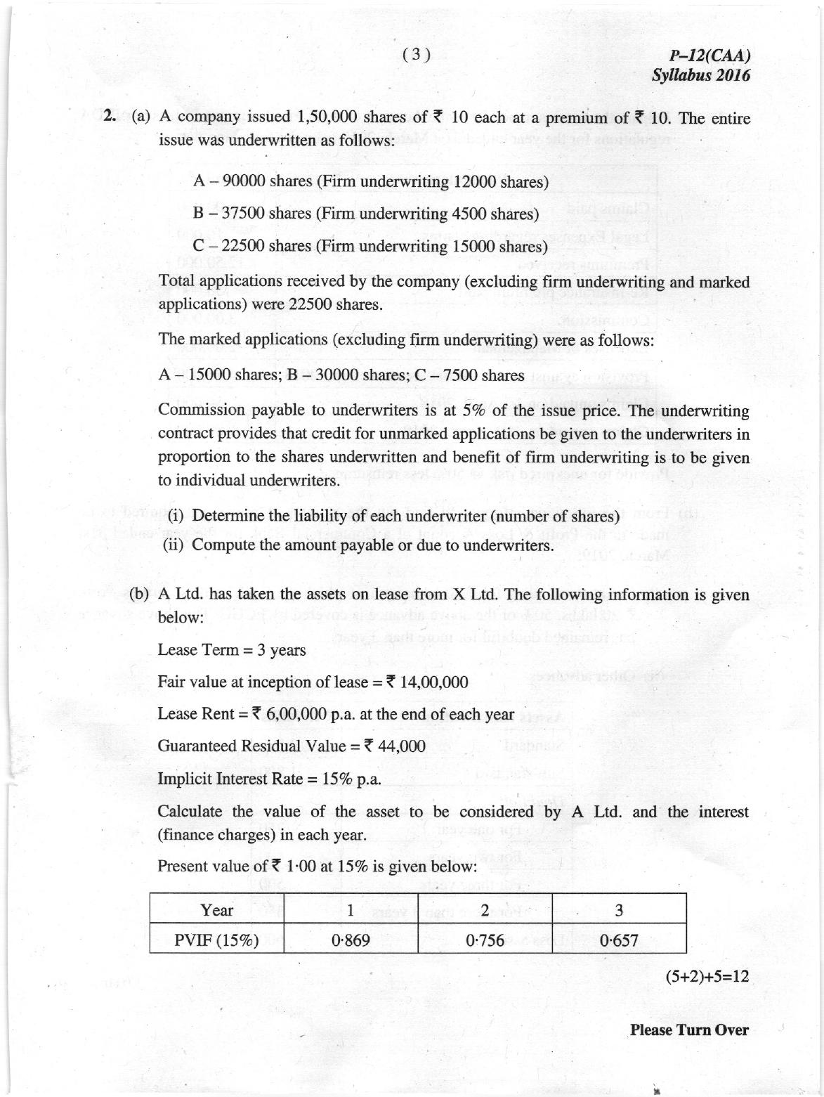 ICMAI June 2019 Company Accounts and Audit Question Paper - Page 3