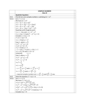 CBSE Worksheets for Class 11 Mathematics Complex Numbers and Quadratic Equation Assignment 4