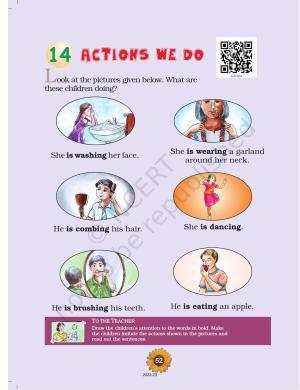 NCERT Book for Class 1 English (Raindrop):Unit 14-Actions We Do