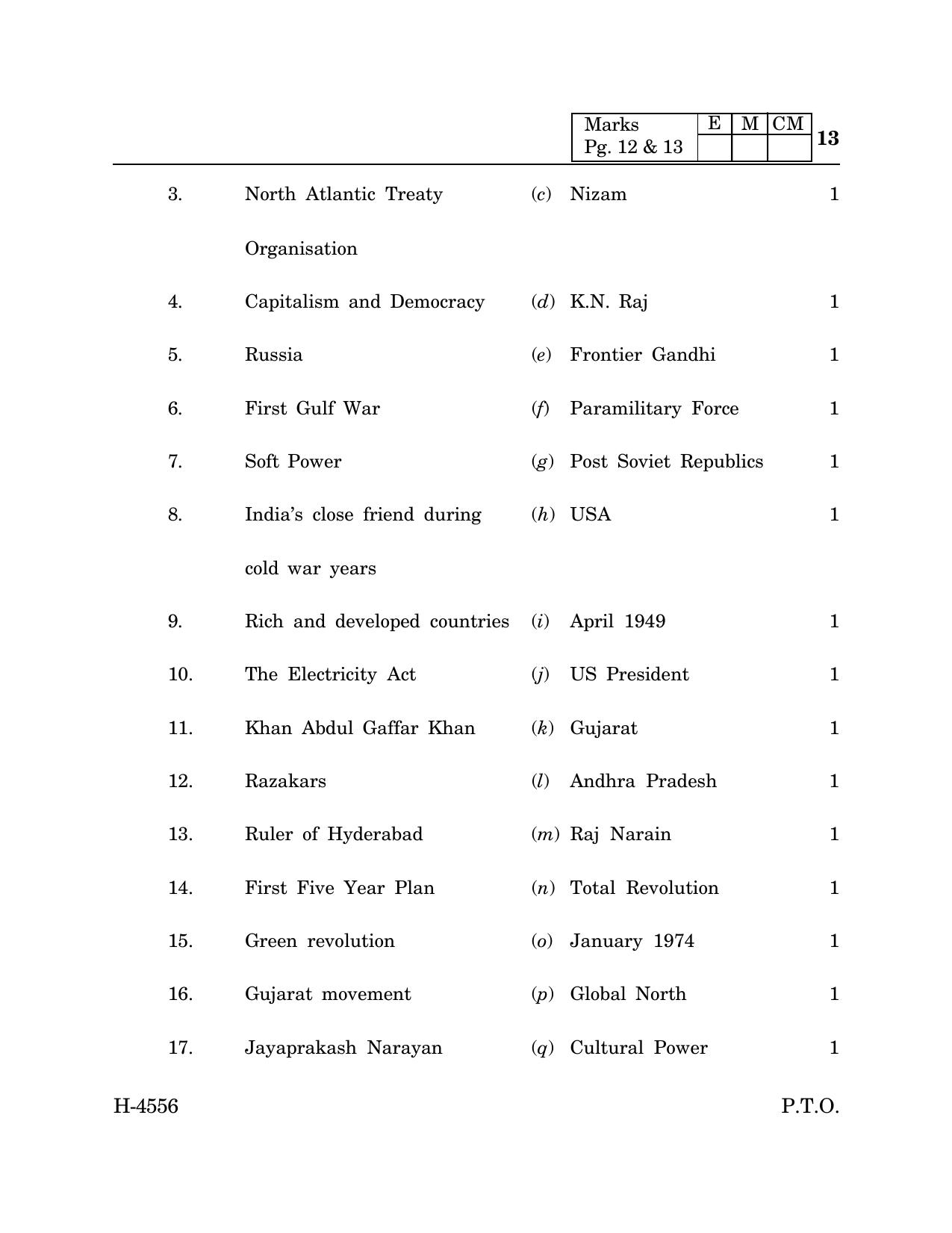 Goa Board Class 12 Political Science (CWSN) (March 2024) Question Paper - Page 13