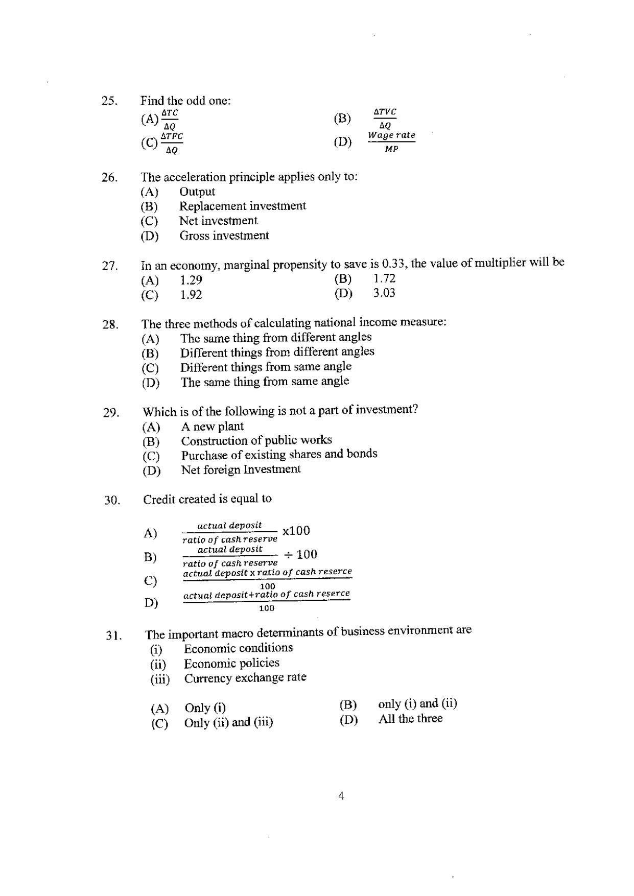 PU MET 2012 Question Booklet with Key - Page 4