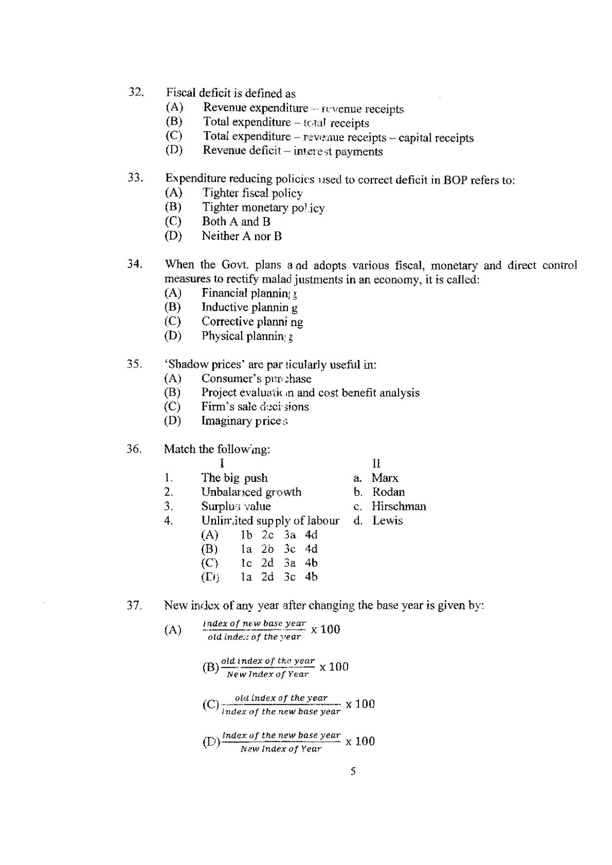 PU MET 2012 Question Booklet with Key - Page 5