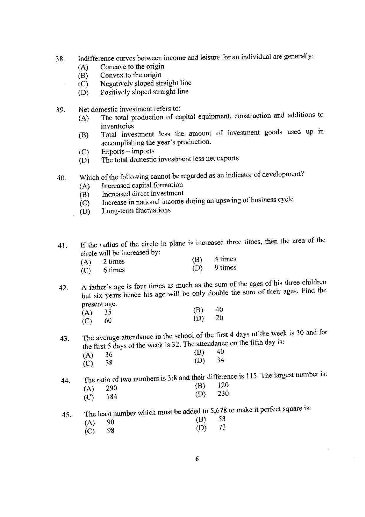 PU MET 2012 Question Booklet with Key - Page 6