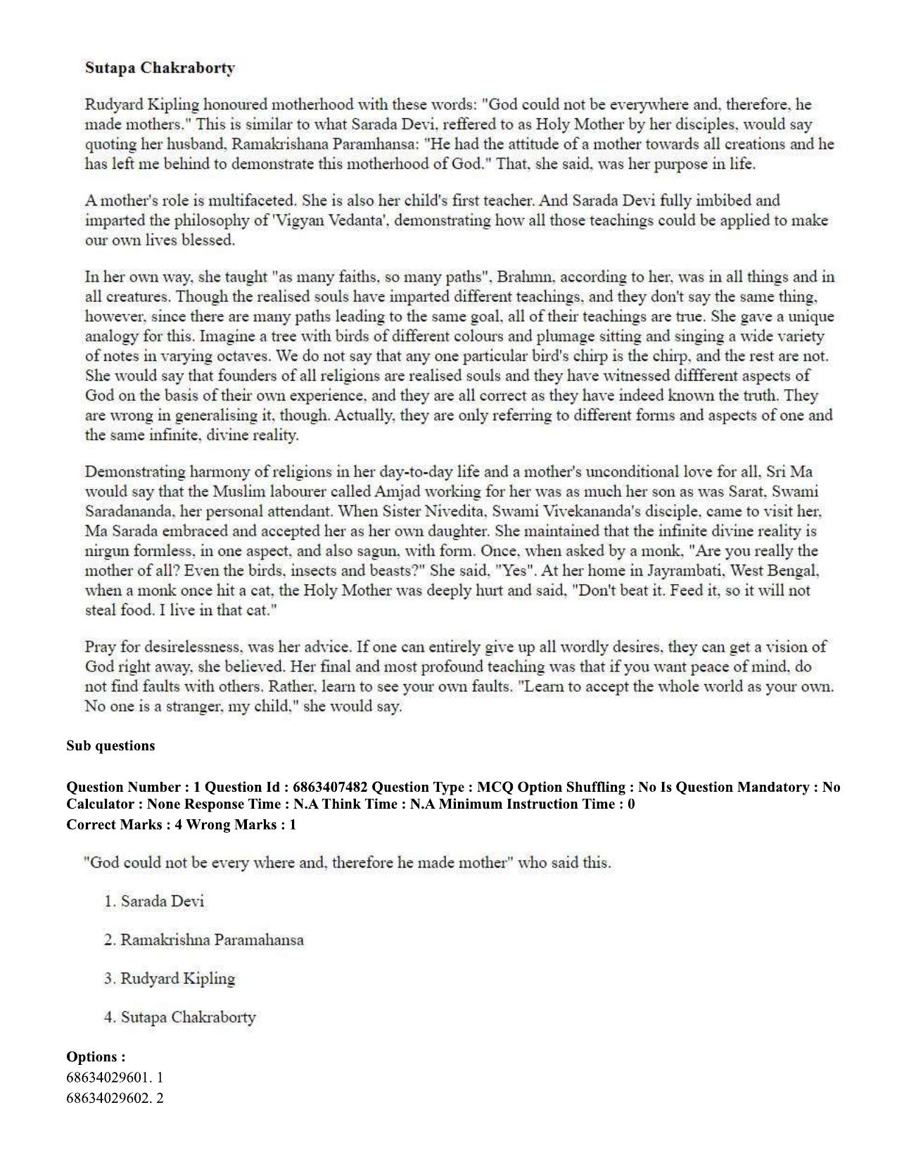 CUET PG 2023: LAQP06 – Assamese (Eng.)-shift 2 (07-06-2023) Question Paper - Page 2