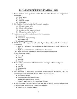 Odisha CPET 2021 LLM Question Paper