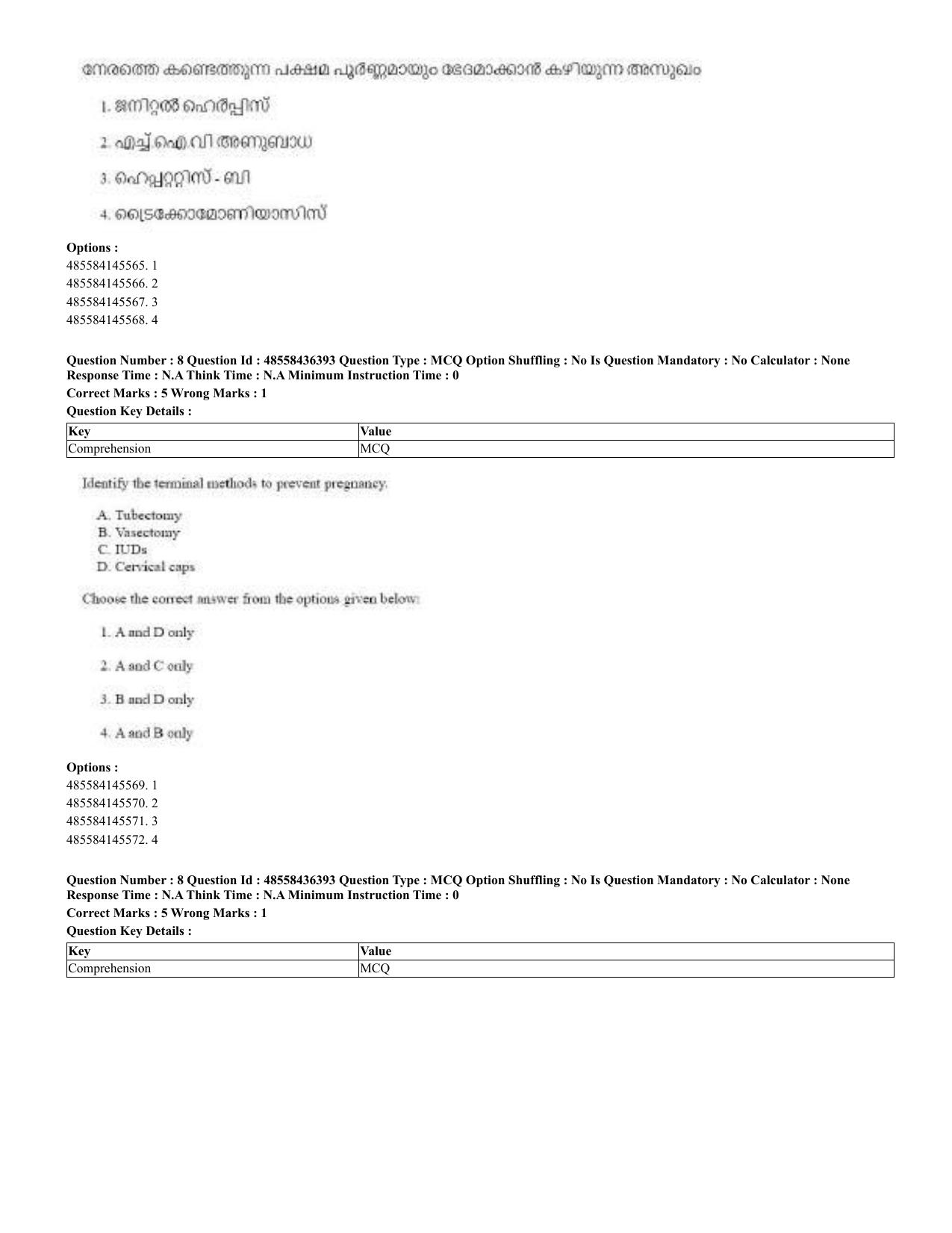 CUET 2023 English Malayalam Shift 3 Question Papers - 22 June 2023 - Page 8