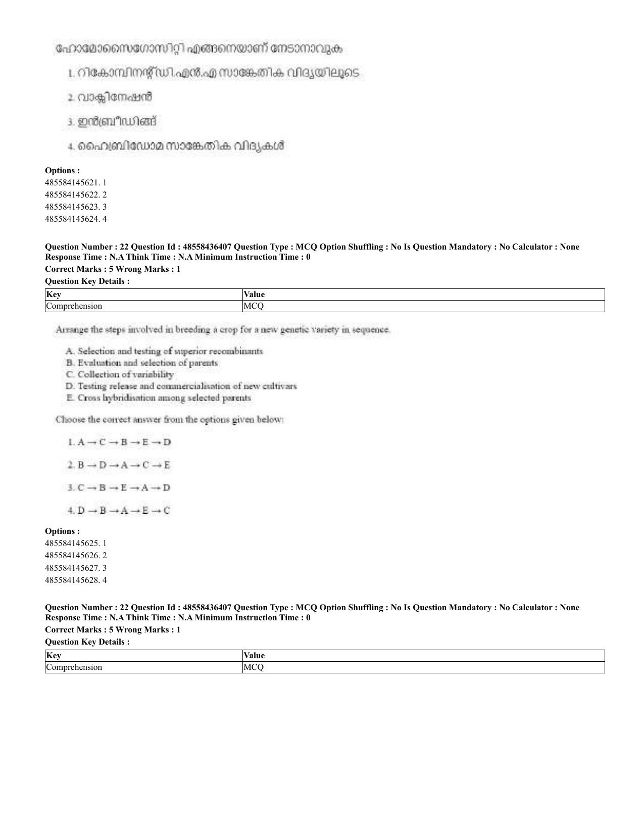 CUET 2023 English Malayalam Shift 3 Question Papers - 22 June 2023 - Page 21