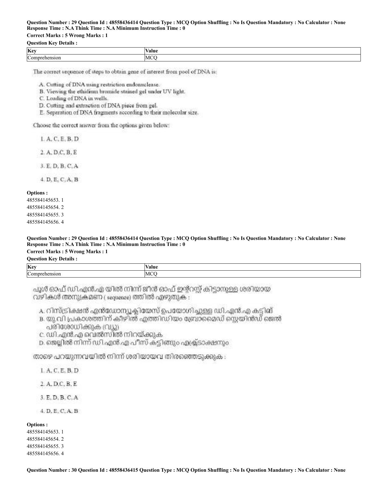 CUET 2023 English Malayalam Shift 3 Question Papers - 22 June 2023 - Page 28