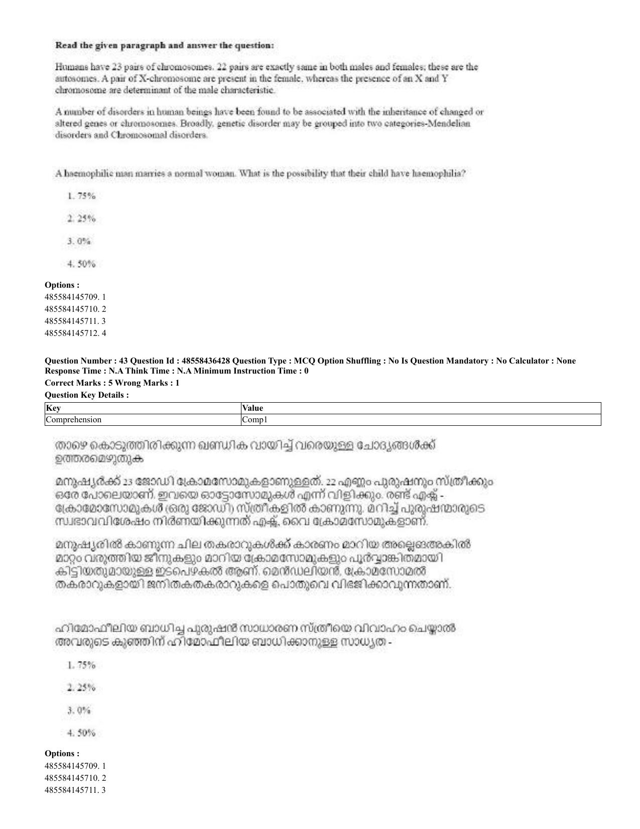 CUET 2023 English Malayalam Shift 3 Question Papers - 22 June 2023 - Page 40