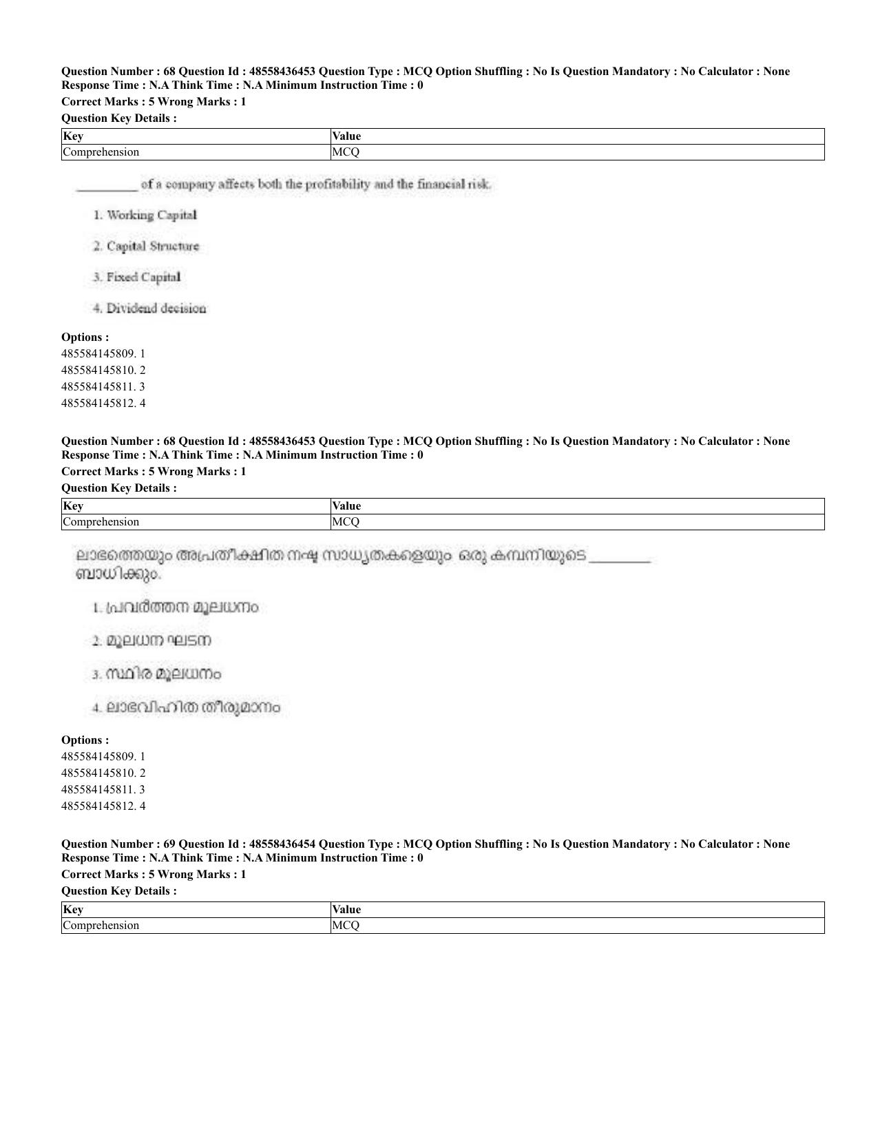 CUET 2023 English Malayalam Shift 3 Question Papers - 22 June 2023 - Page 68