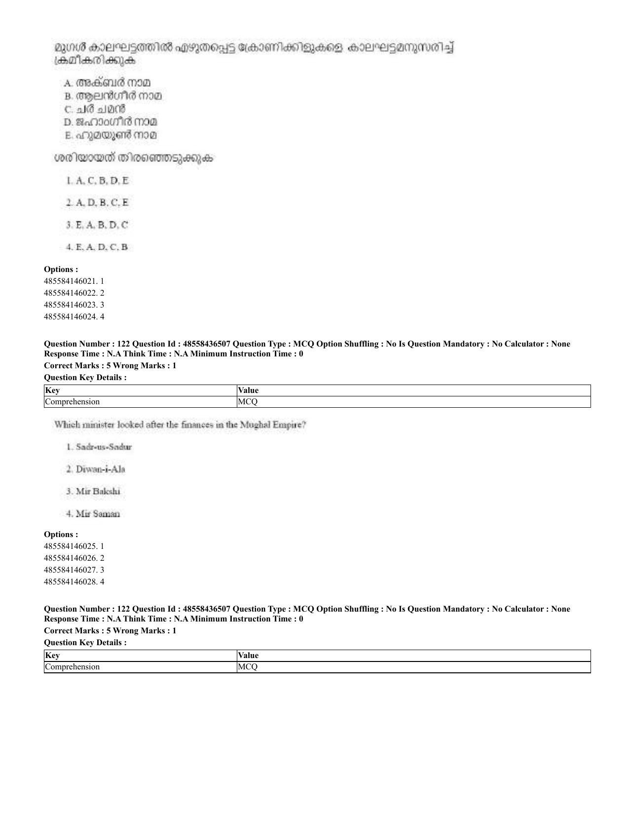 CUET 2023 English Malayalam Shift 3 Question Papers - 22 June 2023 - Page 121