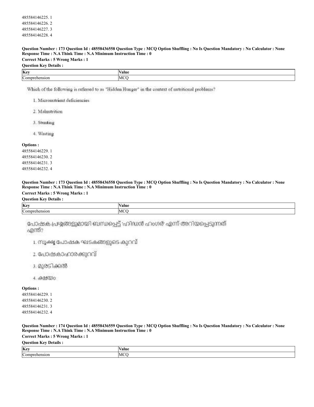 CUET 2023 English Malayalam Shift 3 Question Papers - 22 June 2023 - Page 168