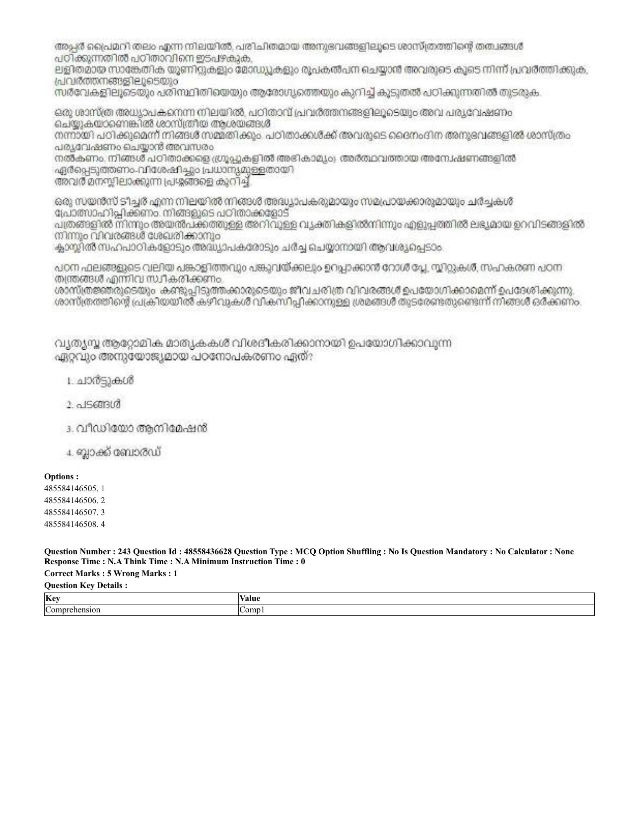 CUET 2023 English Malayalam Shift 3 Question Papers - 22 June 2023 - Page 238
