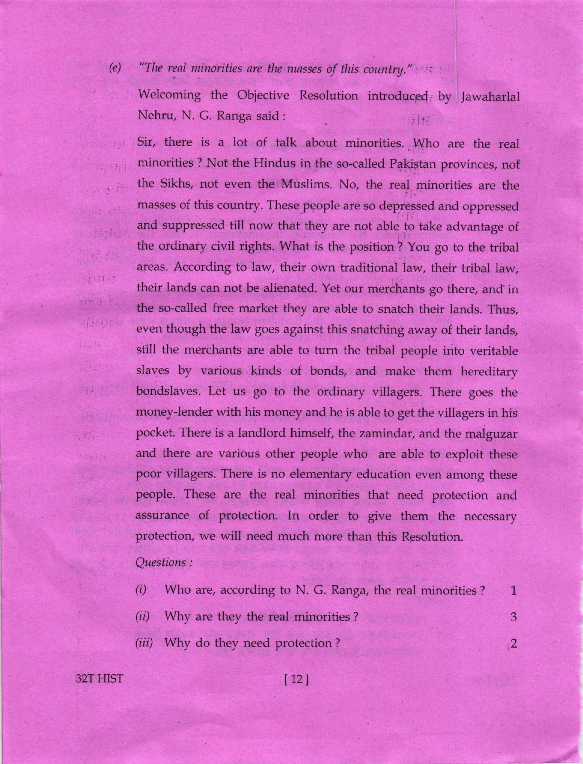 AHSEC Class 12 History Question Papers 2022 - Page 12