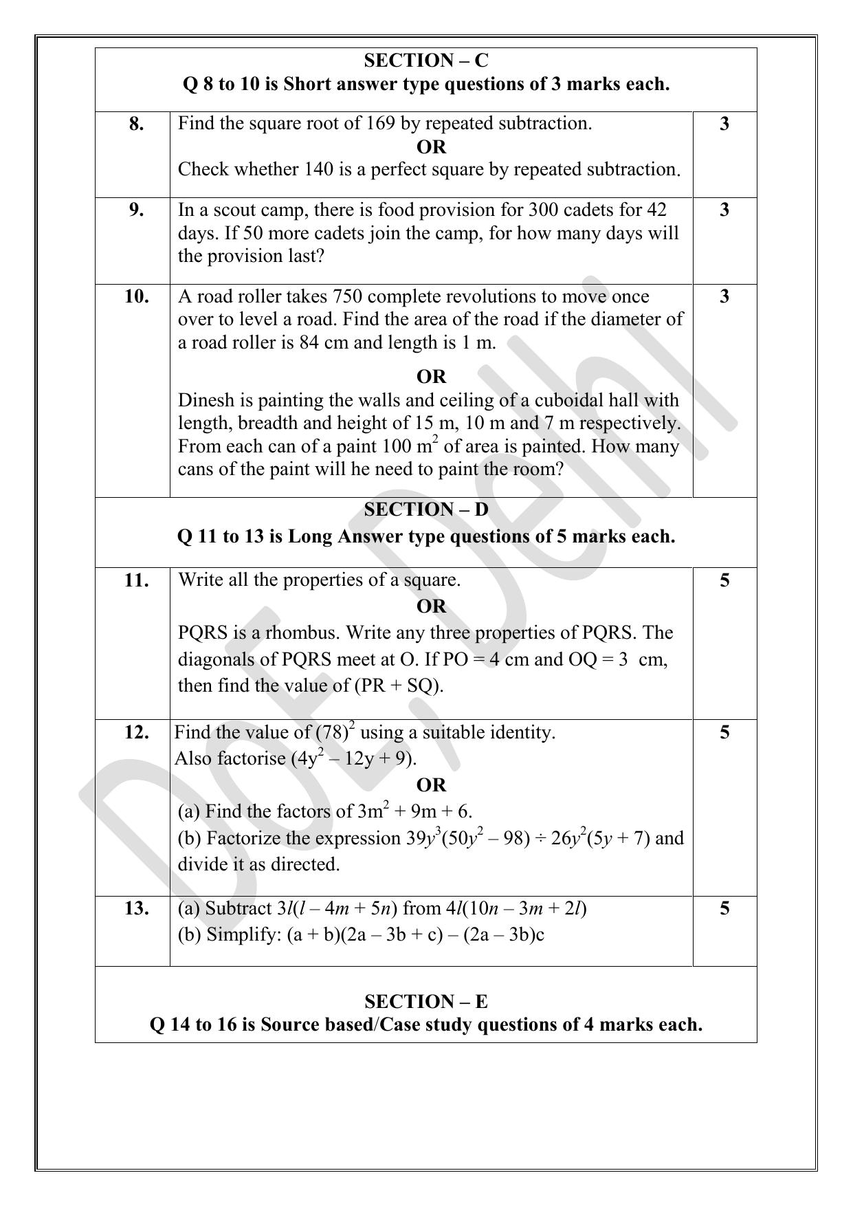 Edudel Class 8 Maths (English) Practice Papers-1 (2023-24) - Page 4