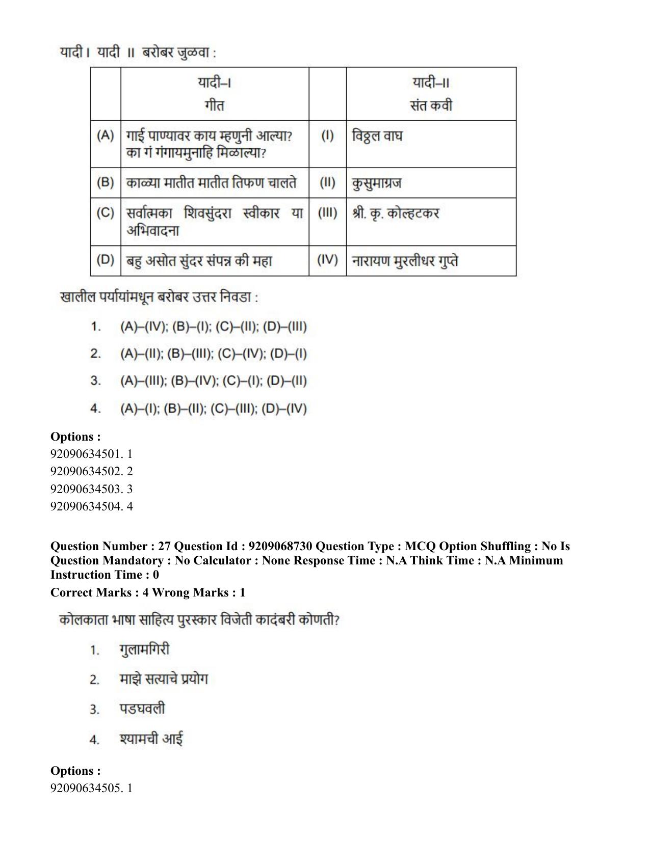 CUET PG 2023: LAQP25 – Marathi (Eng.)-Shift 3 (08-06-2023) Question Paper - Page 43