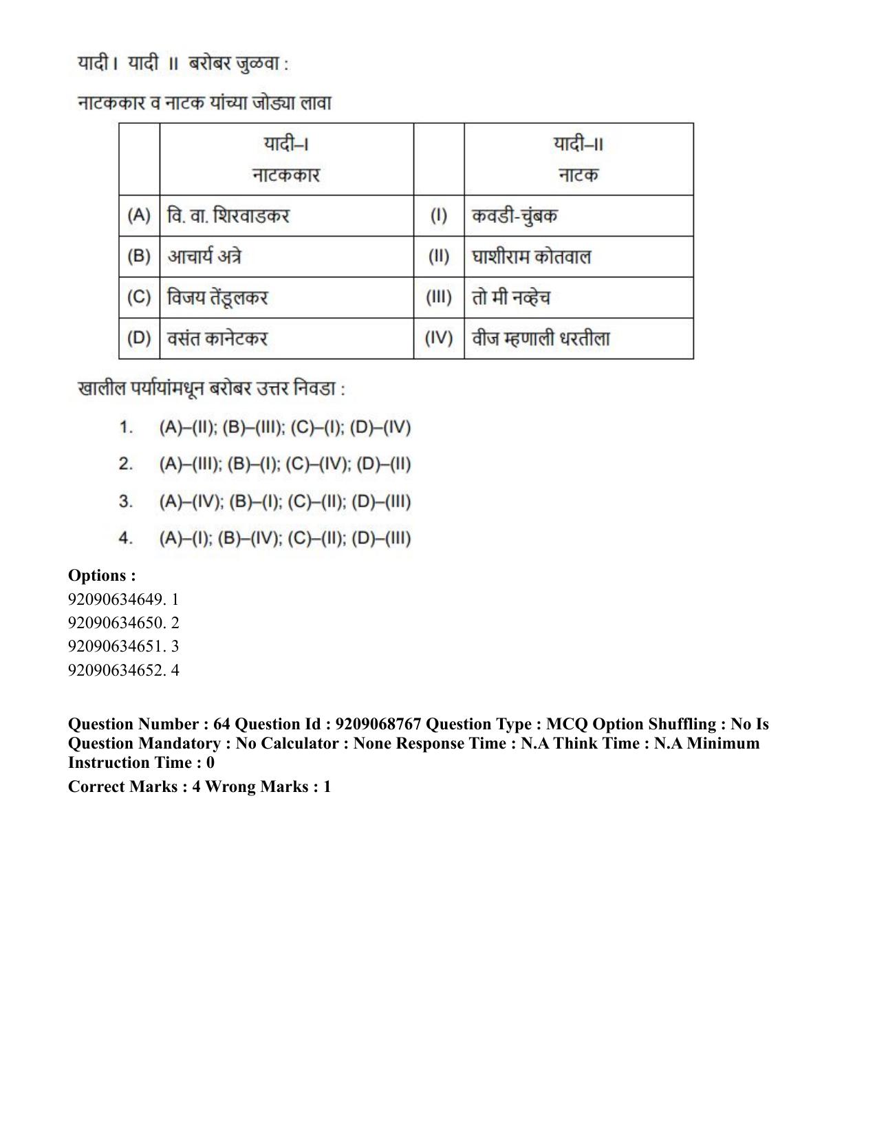 CUET PG 2023: LAQP25 – Marathi (Eng.)-Shift 3 (08-06-2023) Question Paper - Page 119