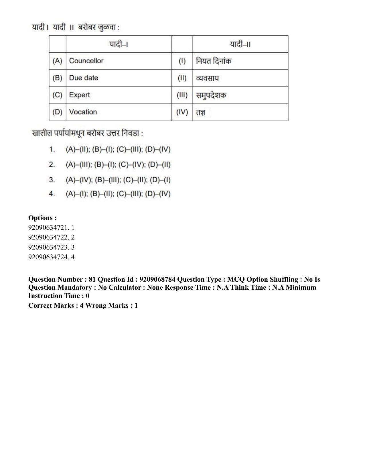 CUET PG 2023: LAQP25 – Marathi (Eng.)-Shift 3 (08-06-2023) Question Paper - Page 151