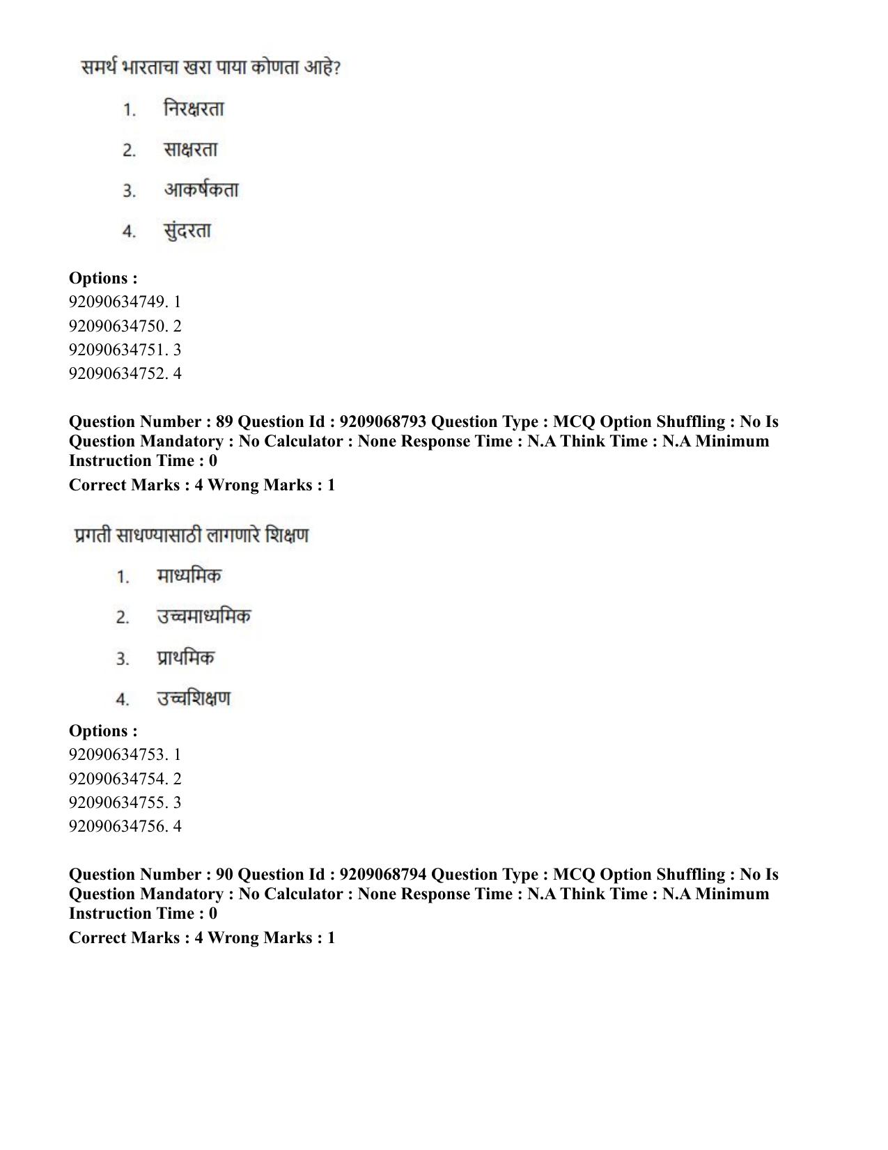 CUET PG 2023: LAQP25 – Marathi (Eng.)-Shift 3 (08-06-2023) Question Paper - Page 166