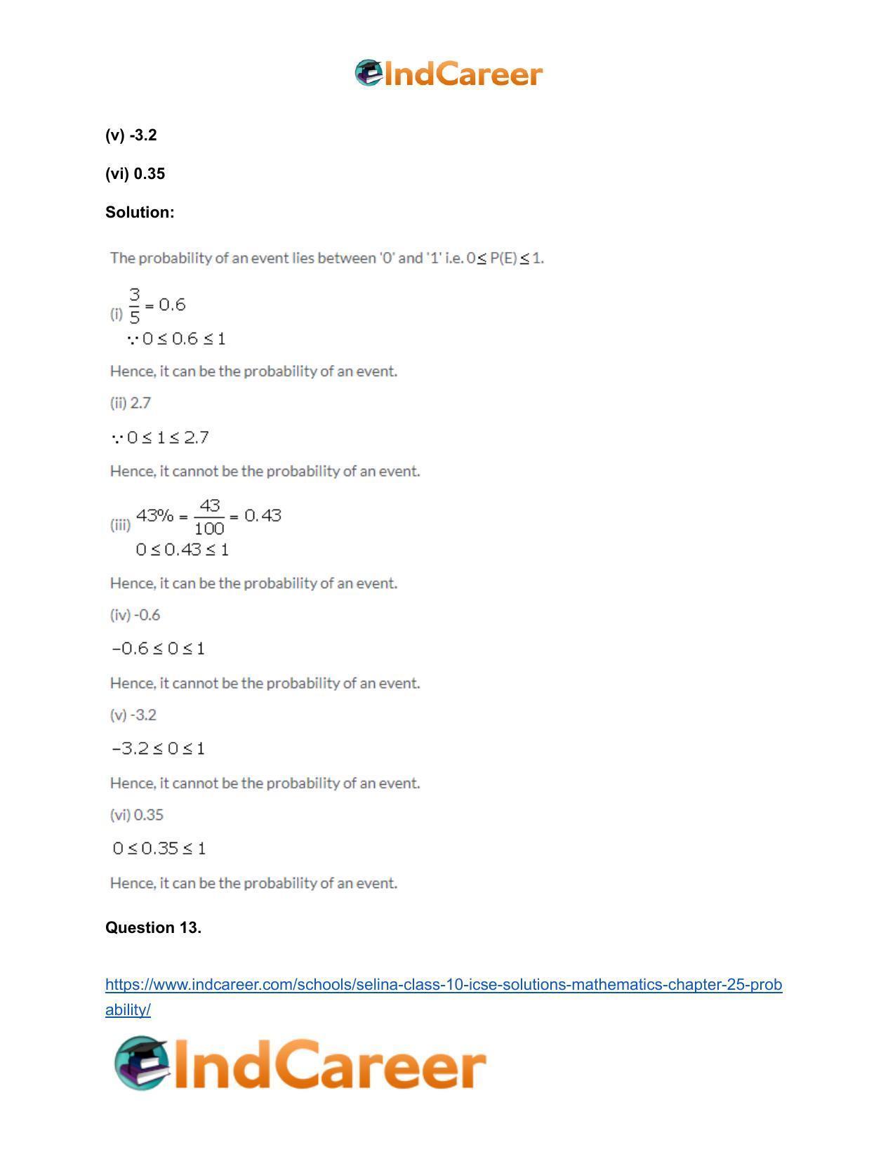 Selina Class 10 ICSE Solutions Mathematics : Chapter 25- Probability - Page 12