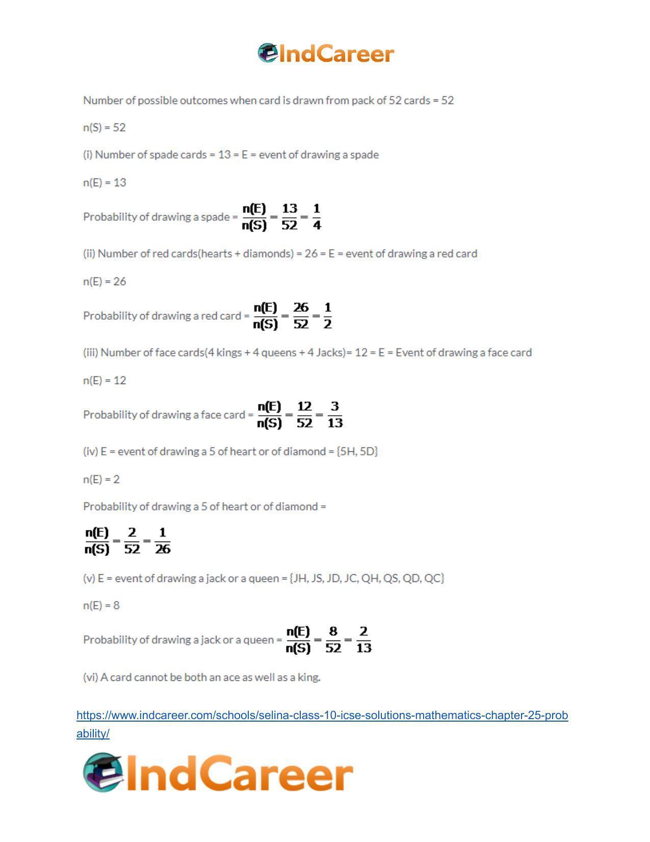 Selina Class 10 ICSE Solutions Mathematics : Chapter 25- Probability - Page 23