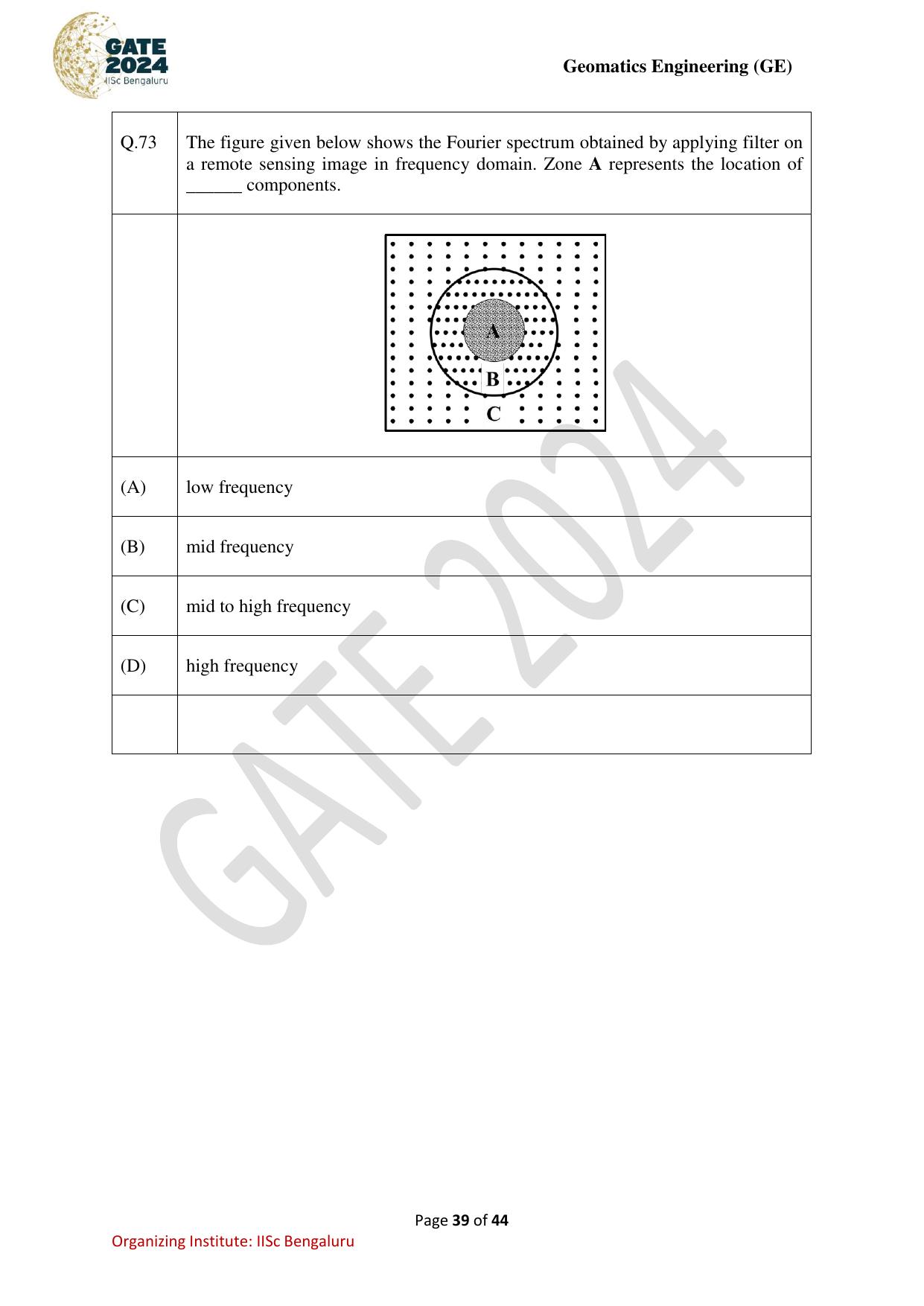 GATE 2024 Geomatics Engineering (GE) Question Paper - Page 39