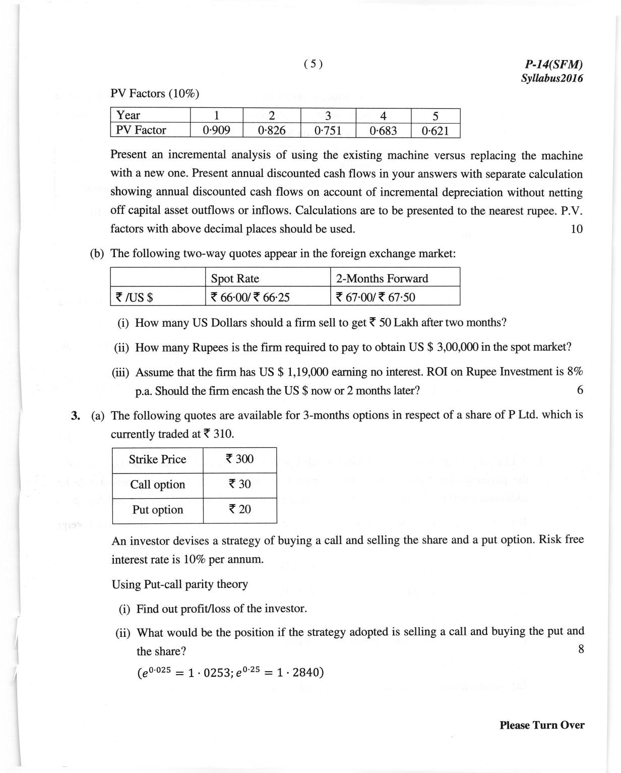 ICMAI June 2018 Strategic Financial Management Question Paper (Final) - Page 5