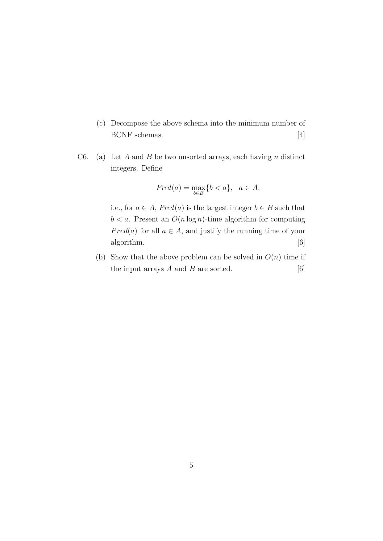 ISI Admission Test JRF in Computer Science (CSB) 2023 Sample Paper - Page 5