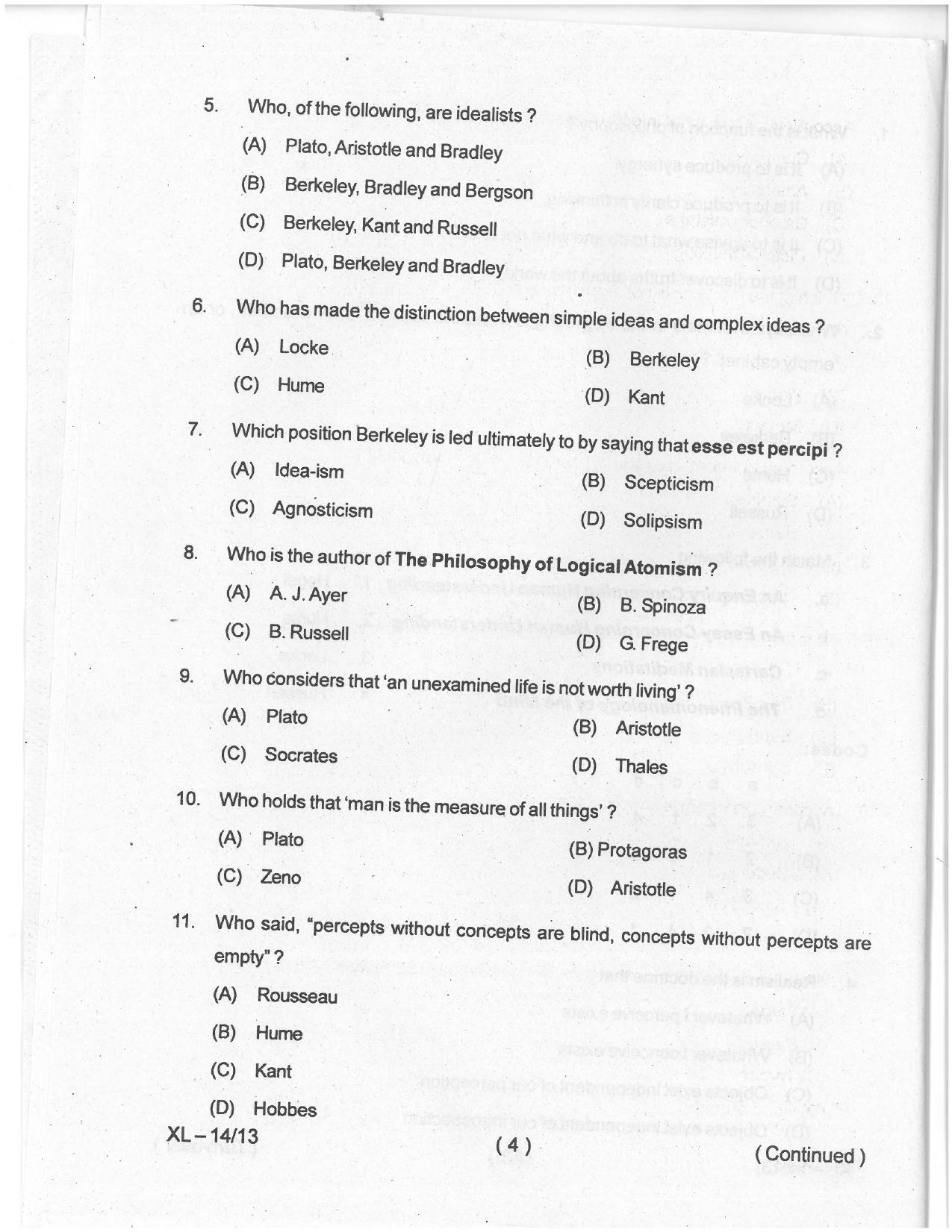 Odisha CPET 2021 PHILOSOPHY Question Paper - Page 3