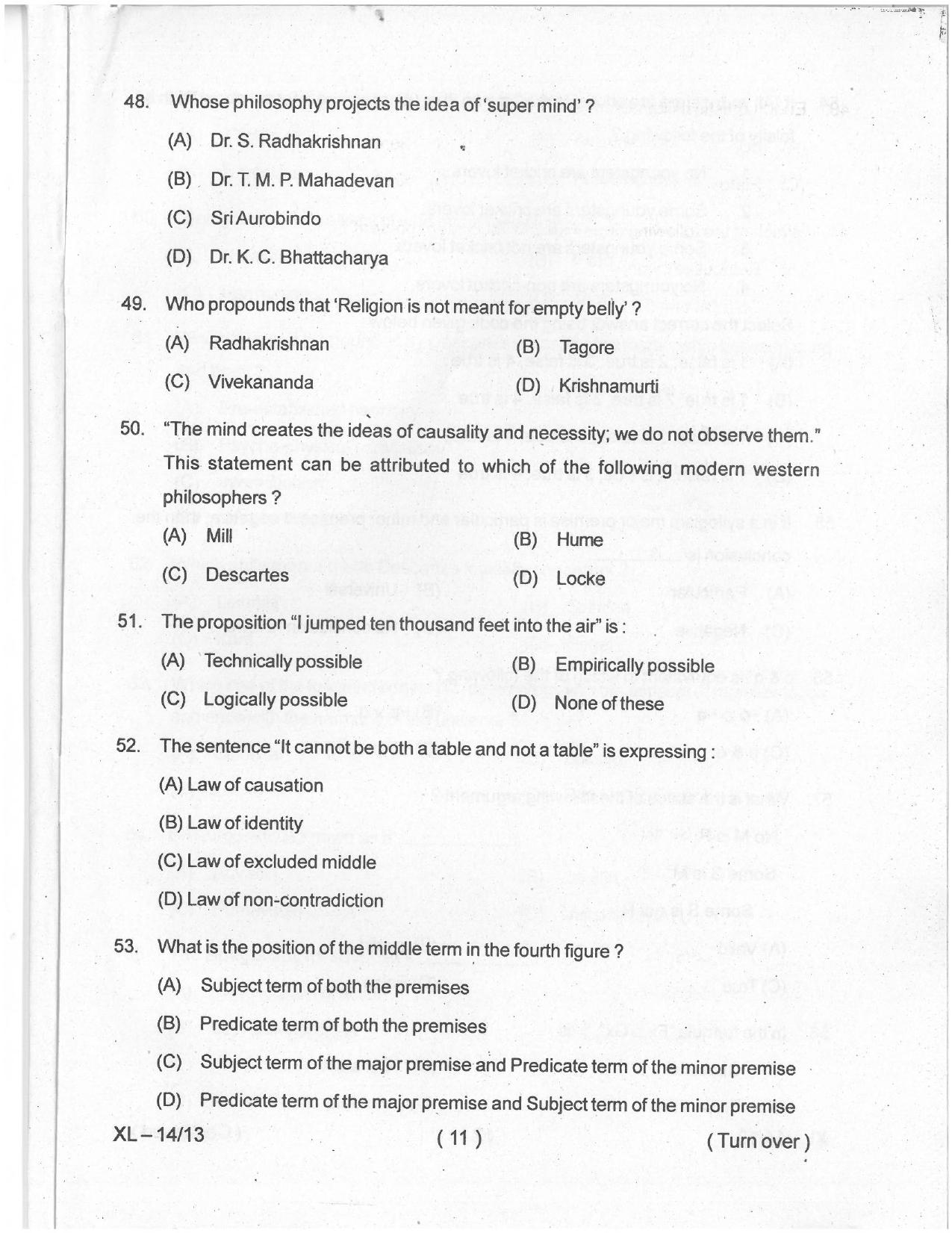 Odisha CPET 2021 PHILOSOPHY Question Paper - Page 10